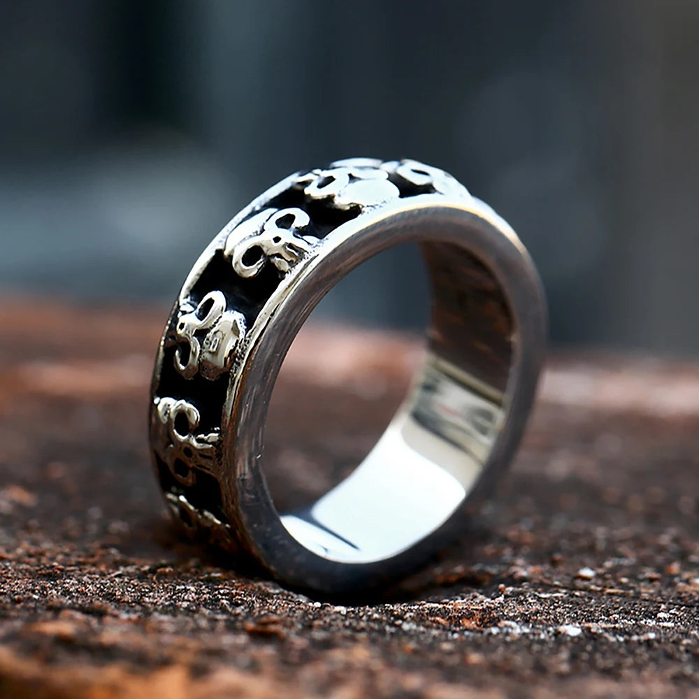 New Gothic 316L Stainless Steel Skull Ring Punk Hip Hop Fashion Skeleton Rings For Men Women Unique Biker Jewelry Halloween Gift