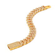 Iced Out Rose Gold Cuban Chain Necklace — 15MM