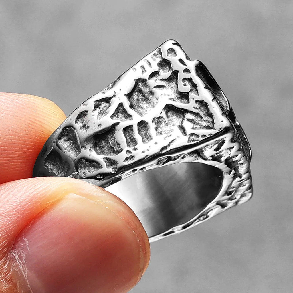 Bat Texture Ring — Stainless Steel