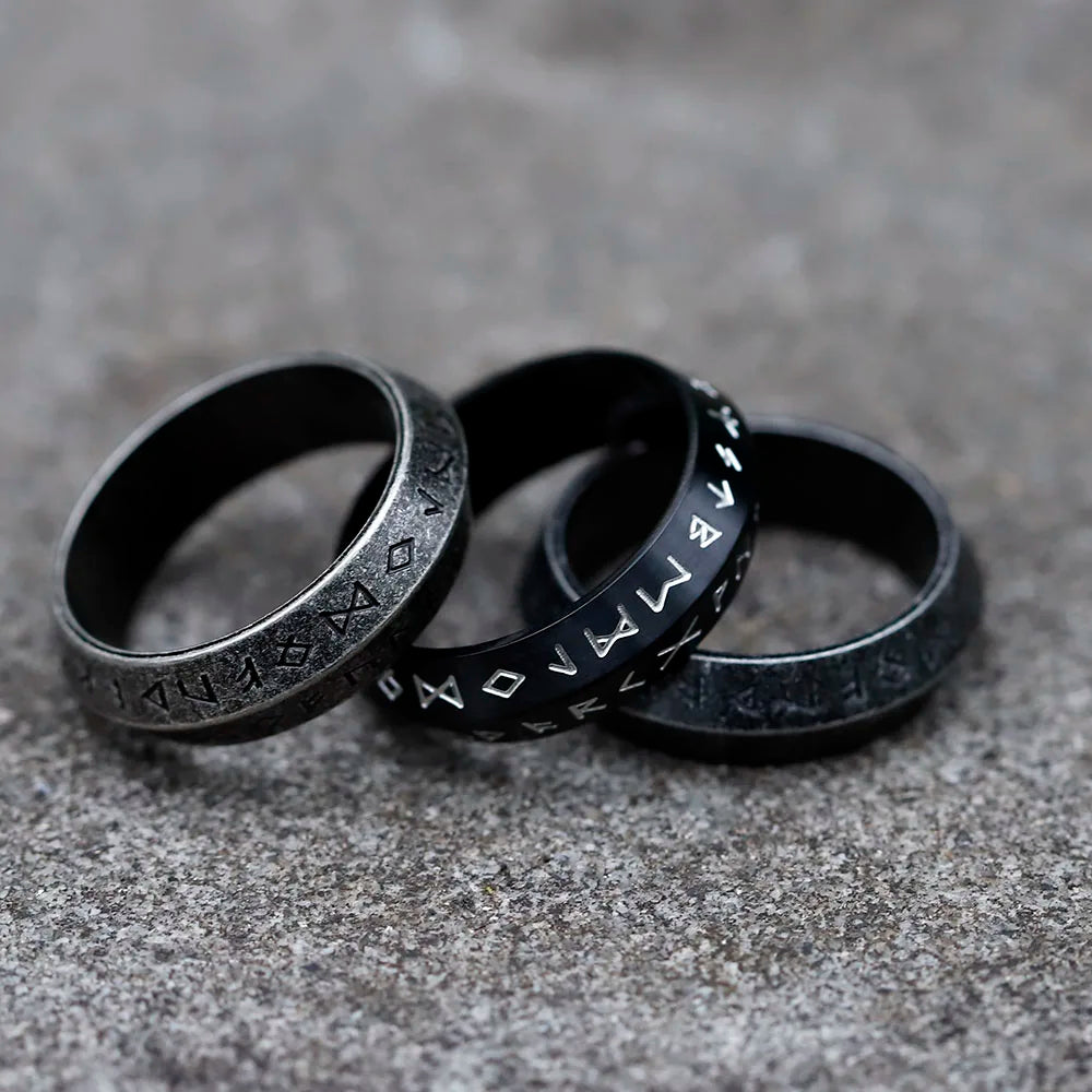 Odin Viking Rune Amulet Ring — Stainless Steel