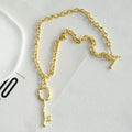 Brand Fashion Show Metal Alloy Key Lock Pendant Necklace For Women Fashion Jewelry Gorgeous Sweater Chain Statement