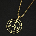 EUEAVAN Mythical Goddess Sigil of Lilith Necklaces Stainless Steel Demon Seal Marbas Pendant Necklace Solomon Amulet Jewelry