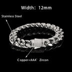 Stainless Steel Cuban Bracelet Iced Out Miami