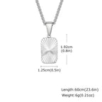 Men's Silver Color Geometric Pendant Necklace, Non Fading Stainless Steel Compass Necklace with Chain, Stylish Jewelry Gifts