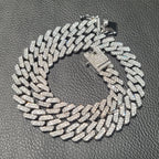 Fashion Hip Hop Miami Cuban Necklace Chain Full Diamonds 9mm 12mm 15mm 20mm 24mm Pendant Chains Long Buckle Closure Jewelry Gift
