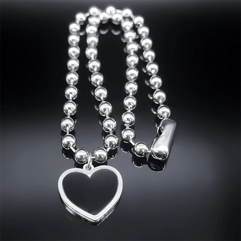 Gothic Heart Steel Pendant Punk Egirl Korean Kpop
