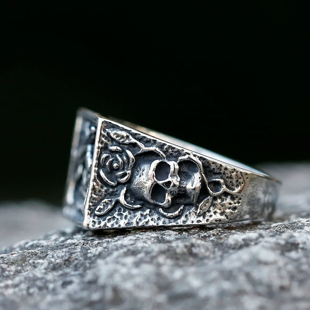 2023 NEW Men's 316L stainless-steel rings Punk Rock Gothic Pistol skull ring for teens fashion Jewelry for gift free