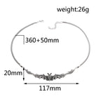 Gothic Silver Plated Bat Chocker Necklace Vampire Bat Pendant Necklace Dark Style Choker Bat Jewelry Gift Women Girls