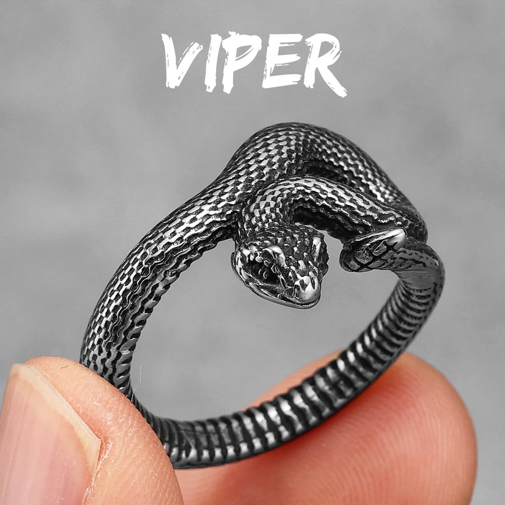 Viper Snake Ring — Stainless Steel