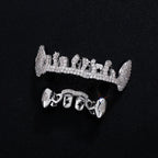 Edgy Trendy Irregular Hollow Star Fangs Teeth Grillz Hip Hop Rapper Street Fashion Halloween Party Wear Novelty Mouth