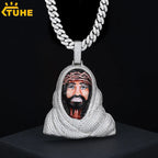 TUHE Copper Zircon Hip Hop Jewelry Jesus Pendant Brass 18k Plated 5A CZ Covered with Diamonds Men's Christmas Gift