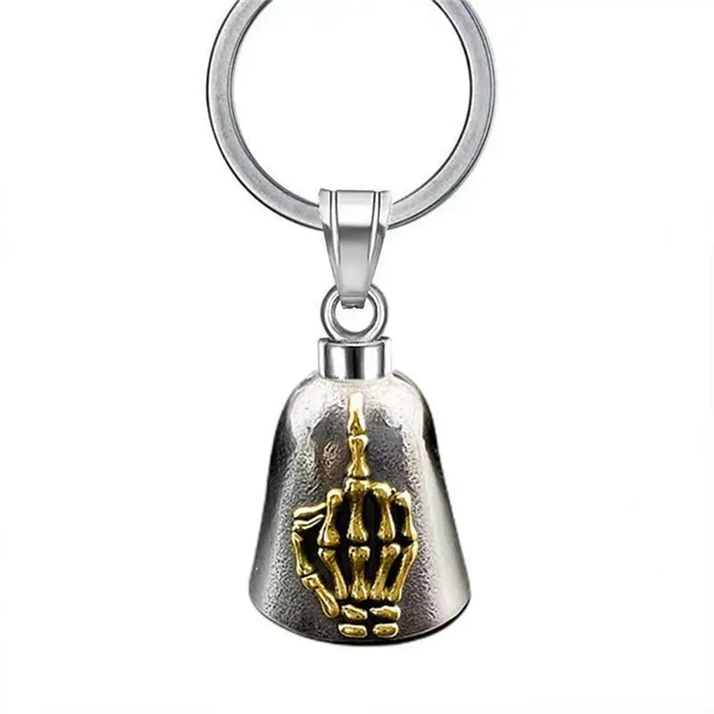 Moto Bell Steel Pendant Retro Skeleton Palm Middle