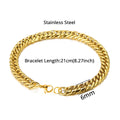 HIGH POLISH Gold Silver Color Cuban Chain Bracelets for Men,Women Stainless Steel Chain Wristband,Causal Simple Jewelry