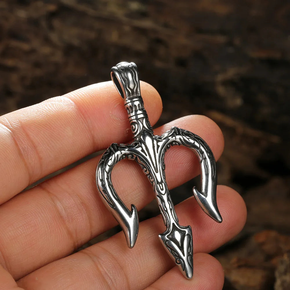 Poseidon Trident Pendant Necklace