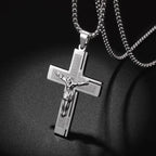 Vintage Christian Ice Crystal Jesus Head Pendant Necklace for Men and Women Cross Catholic Amulet Jewelry