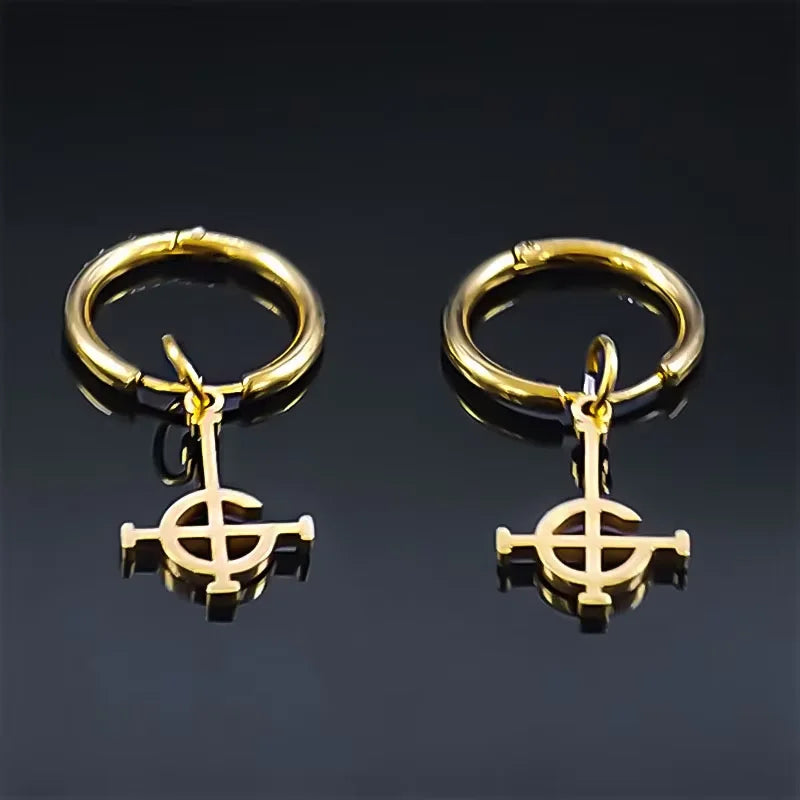 Cross Ghost Band Chain Necklace — Stainless Steel