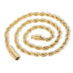 6mm Rope Chain Necklace Stainless Steel Never Fade Waterproof Choker Men Women Jewelry Gold Color Chains Gift