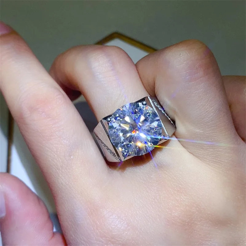 Shocking Giant Diamond Luxury Oversized Ring For Men 10ct Moissanite PT950 Platinum | 10ct Luxury Diamond, Highly