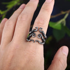Dropshipping Christmas Charm Halloween Octopus Punk Stainless Steel Seaman Rings Men Anel Puck Jewelry Gift for Sailor