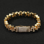 Uwin 11.5mm Cross Link Chain Bracelet For Women Men Iced Out Cubic Zirconia Cross Cuff Bracelet Anklet Hiphop Jewelry