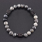 Retro Black Block Volcanic Bracelets Men Women Frosted Onyx Lava Beads Jewelry Yoga Meditation Birthday Gift Wholesales