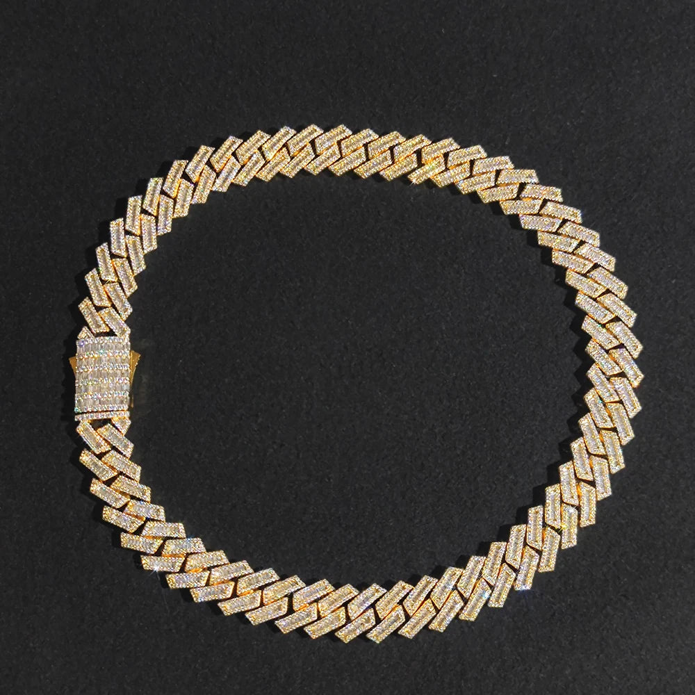 Iced Out Cuban Chain Necklace Stainless Steel 18/19MM