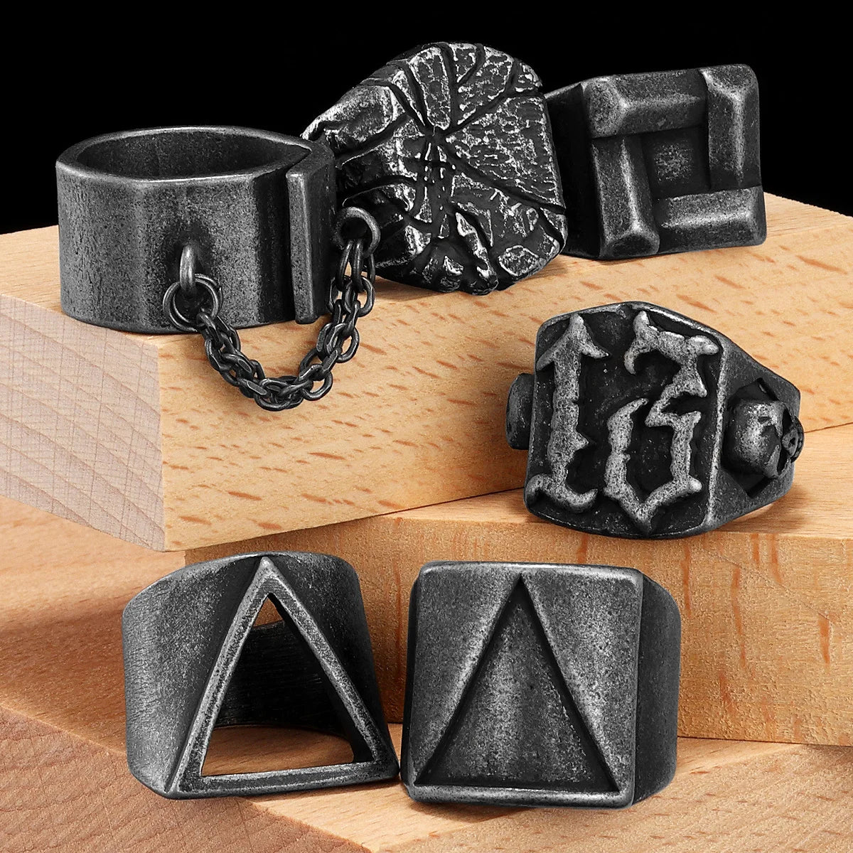 Geometry Texture Ring — Stainless Steel