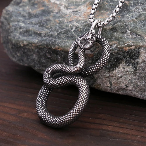 Snake Stainless Steel Pendant Necklace