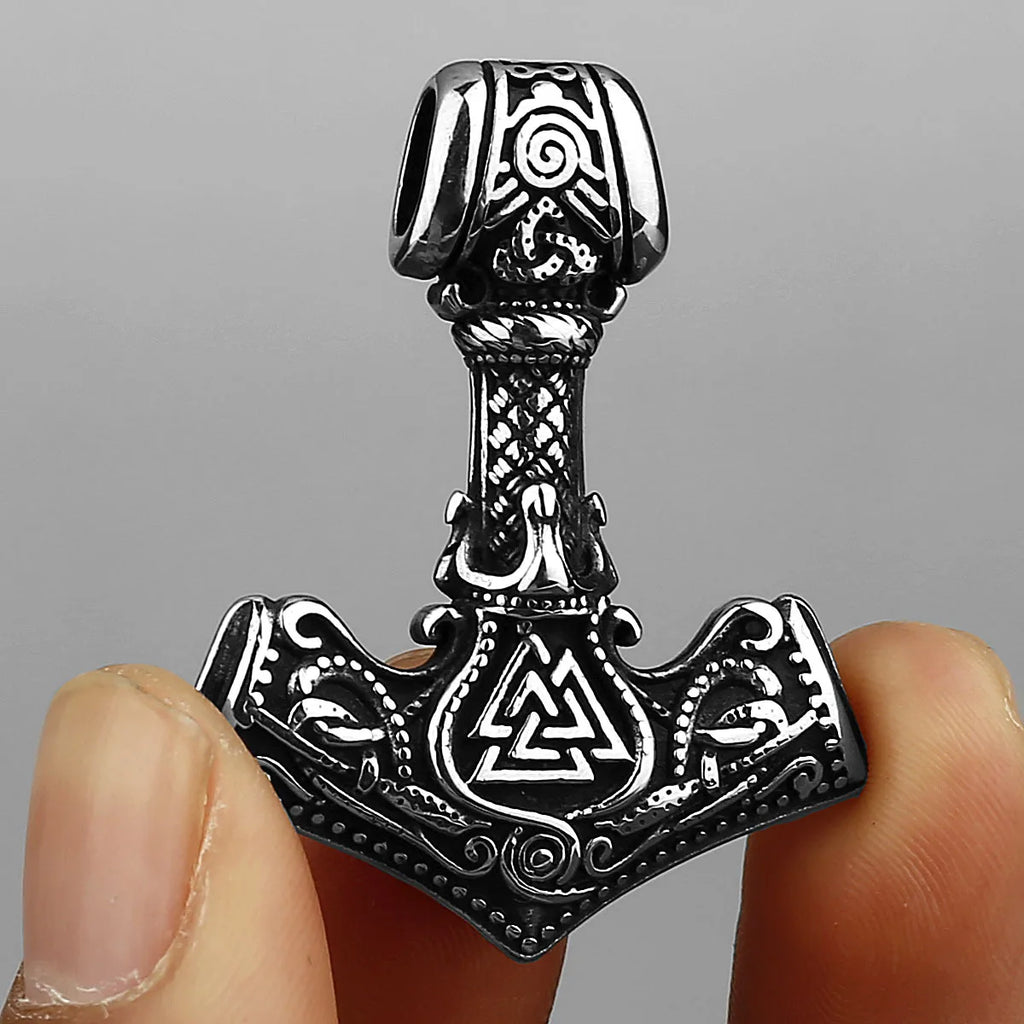 Odin Rune Viking Stainless Steel Pendant Necklace