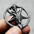 Gothic Baphomet Pentagram Pendant Men Necklace Stainless Steel Satanic Jewelry Heavy Metal Punk Chain Rock Punk for