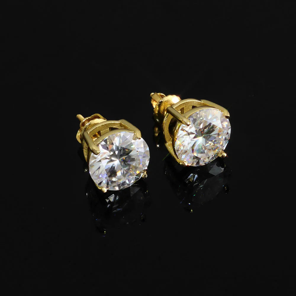 Moissanite Earring 925 Silver 10MM Round Cut