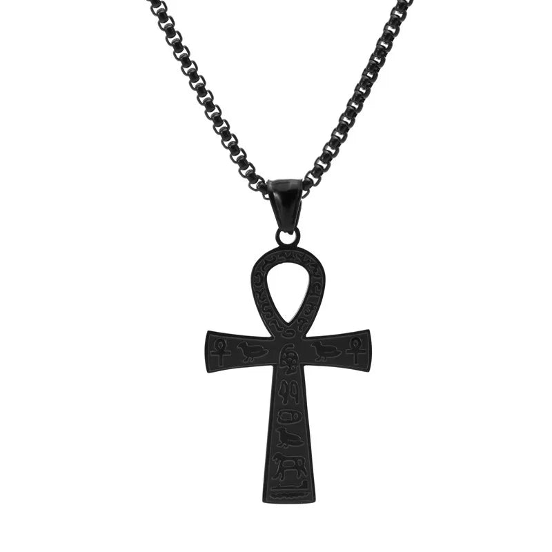 Cross Egyptian Steel Pendant 316L Anka Vintage