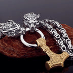 Nordic Celtic Wolf Men's Necklace Pendant Viking Wolf Head Stainless Steel Pendant Scandinavian Rune Amulet Jewelry