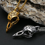 Raven Skull Pendant — Stainless Steel