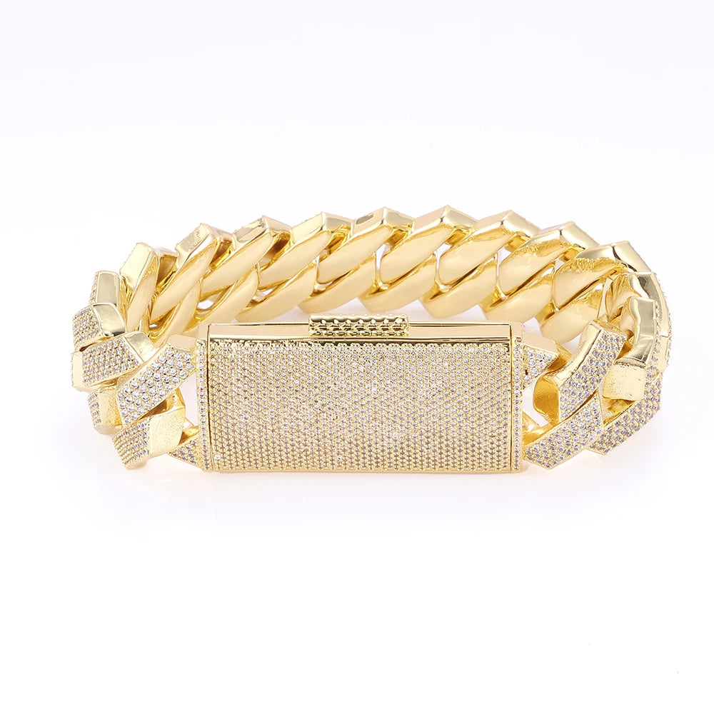 Iced Out Cuban Bracelet Stainless Steel 18/22MM