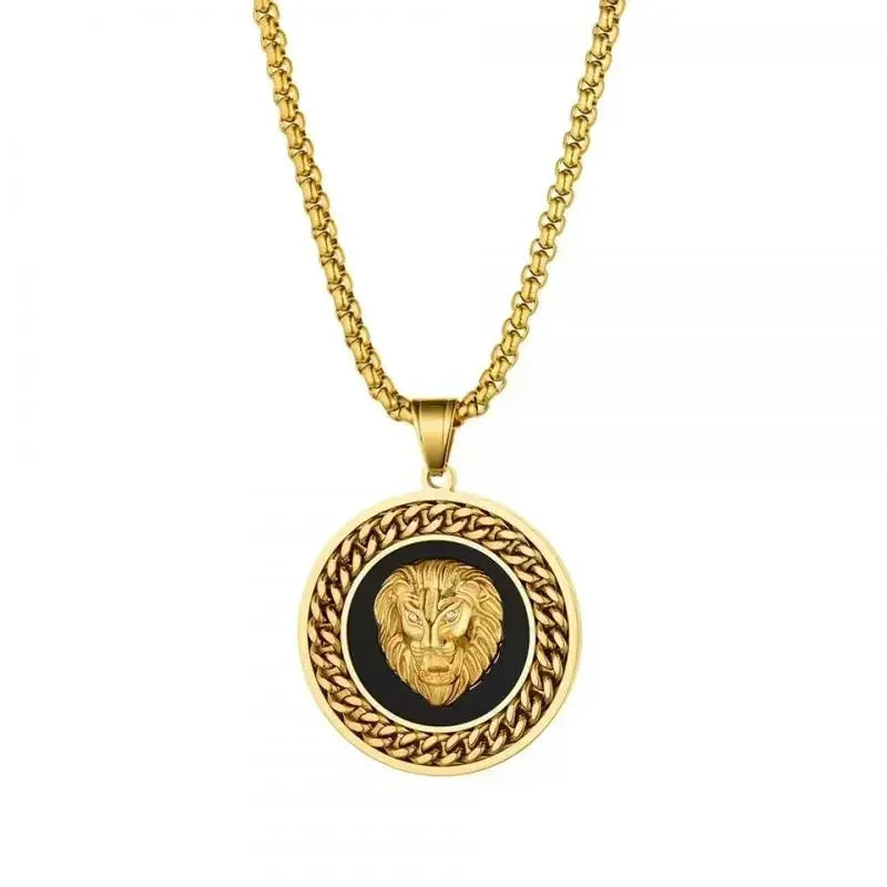 Domineering Tiger Head Pendant Men\\\'s Fashion Animal Tiger Necklace Punk Hip-Hop Trend Casual Jewelry Boyfriend Gift