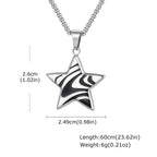 Stylish Black Drip Oil Geometric Necklace for Men,Stainless Steel Triangle Pentagram Square Pendant,New Jewelry Gift