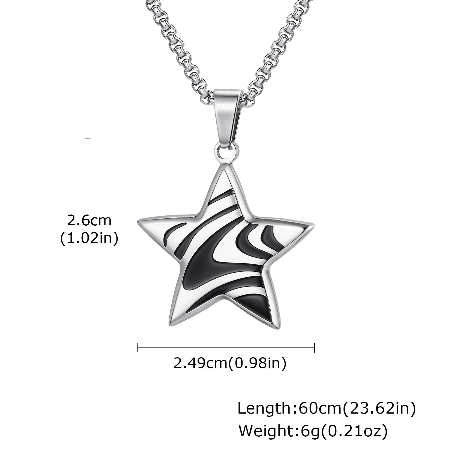 Stylish Black Drip Oil Geometric Necklace for Men,Stainless Steel Triangle Pentagram Square Pendant,New Jewelry Gift