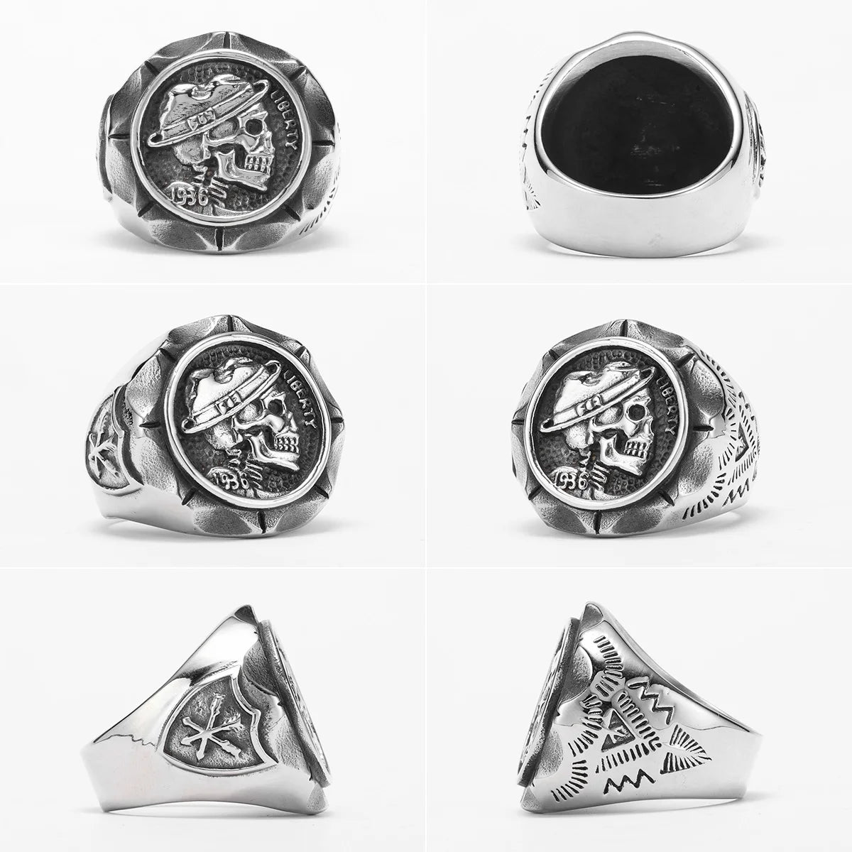 Retro Skull Ring — Stainless Steel