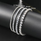 Iced Out Tennis Bracelet Stainless Steel 3/4/5MM