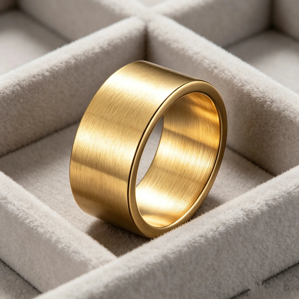 10MM Wide Trendy Stainless Steel Ring For Woman And Man Valentine's Day gift