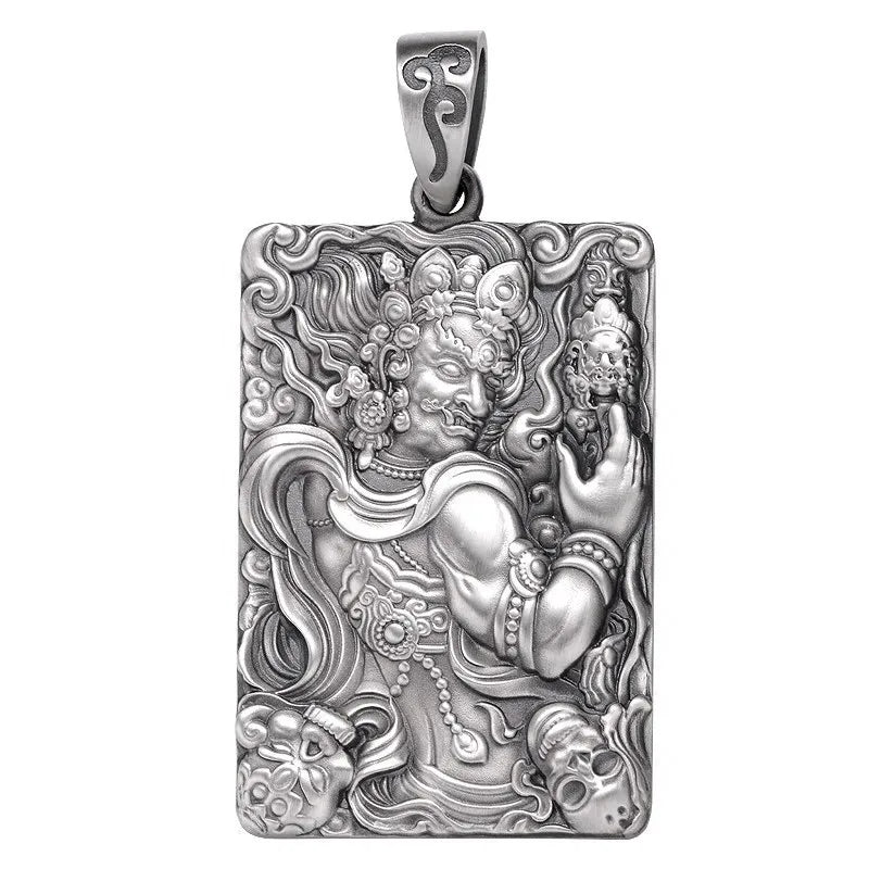 Personality Acalanatha Buddha Pendant Men Jewelry Retro 925 Silver Chain Necklace Male Amult Neck Accessories For Boyfriend Gift