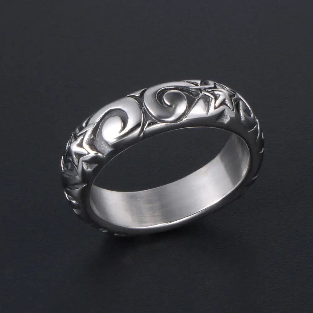 Five-Pointed Star Finger Ring — Stainless Steel