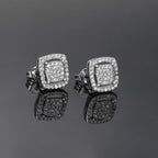 Iced Out Square Zirconia Stud Earrings CZ