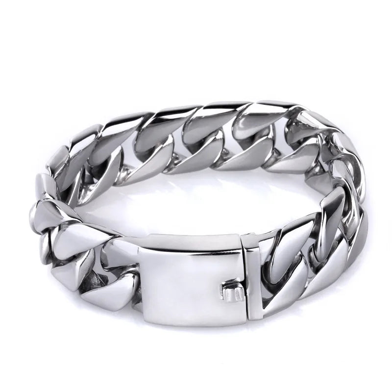 Snake Scale Cuban Link Bracelet 25mm — Heavy, Stainless Steel
