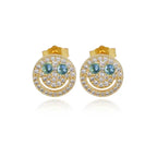 Iced Out Dollar Sign Stud Earrings Stainless Steel