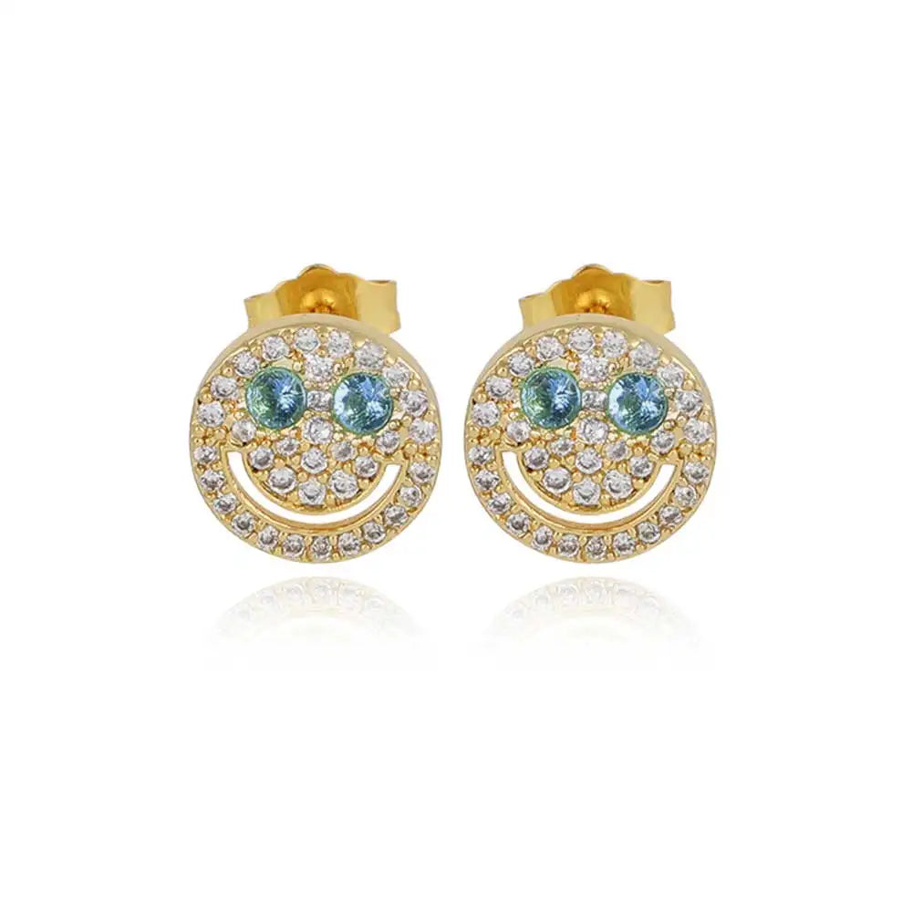 Iced Out Dollar Sign Stud Earrings Stainless Steel