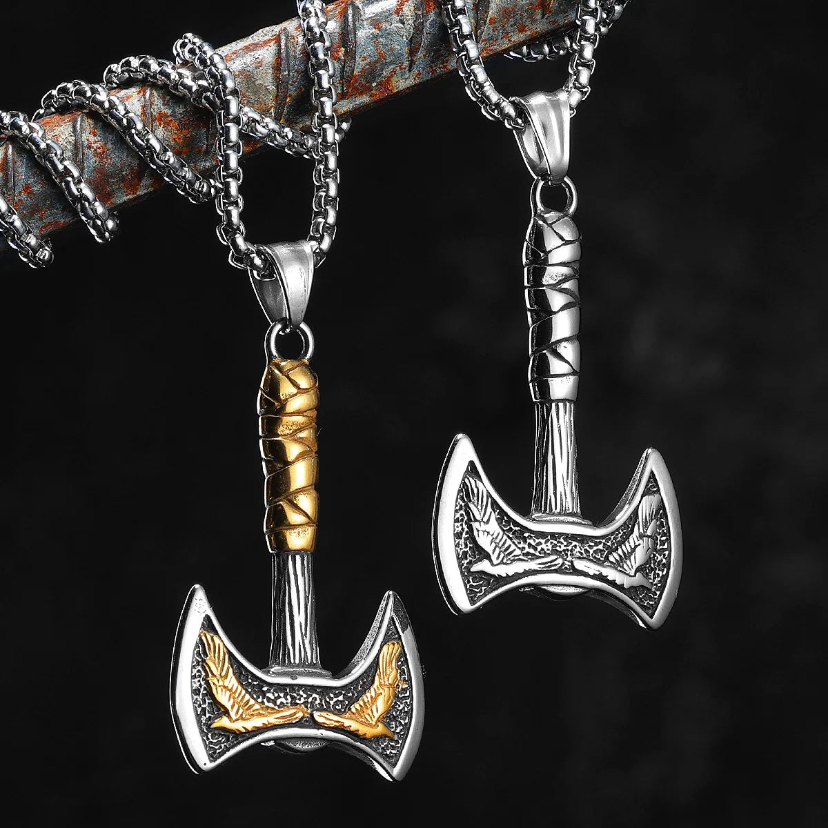 Viking Phoenix Axe Men Necklaces Stainless Steel Pendant Chain Women Punk Fashion Jewelry New In Accessories Gifts Wholesale