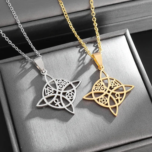 Celtic Cross Pendant Necklace — Stainless Steel