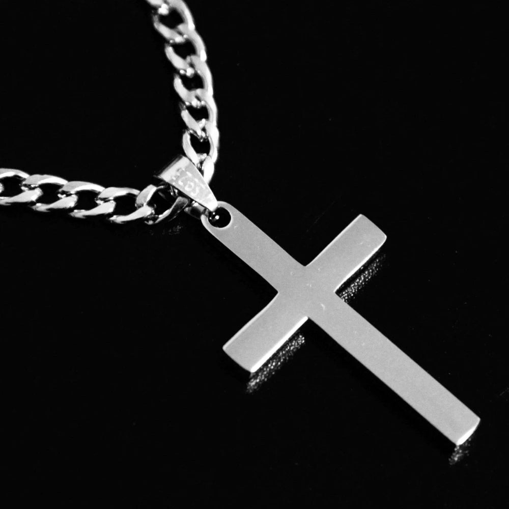 925 Sterling Silver Cross Necklace for Men Women 5mm Stainless Steel  Durable Cuban Crucifix Pendant Necklace Jewelry